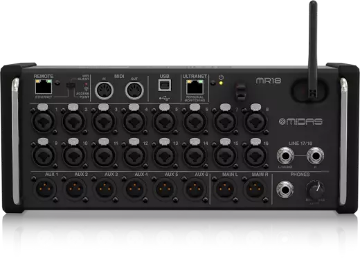 Midas - MR18 18-Input Digital Mixer for iPad/Android Tablets with WiFi and USB Recorder