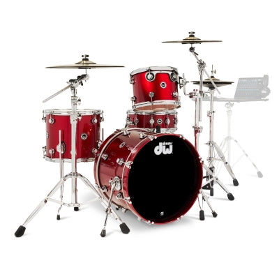 Drum Workshop - DWe 4-Piece Drumset with Cymbals and Hardware - Black Cherry Metallic