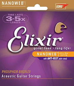 Cordes Elixir - Corde acoustique simple NANOWEB en bronze phosphoreux .052