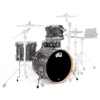 Drum Workshop - Kit de fûts DWe 4 pièces (20, 12, 14, SD) - Noir Galaxie