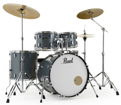 Pearl - Roadshow 5-Piece Drum Kit (22,10,12,16,SD) with Hardware and Cymbals - Charcoal Metallic