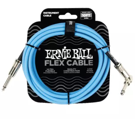 Ernie Ball - 10 Straight/Angle Flex Instrument Cable - Blue