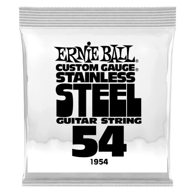 Corde simple pour guitare électrique en acier inoxydable Ernie Ball - .054