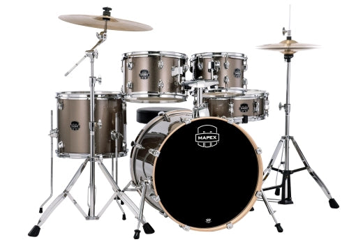 Mapex - Venus Batterie 5 pièces (20", 10", 12", 14", grosse caisse) avec cymbales et accessoires - Cuivre métallisé