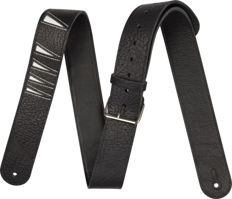 Jackson Guitars - Sangle en cuir aileron de requin - Noir et blanc