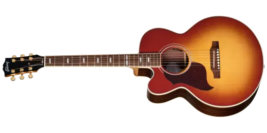 Gibson - Guitare acoustique/électrique Parlor Rosewood EC avec étui rigide - Rosewood Burst (gaucher)