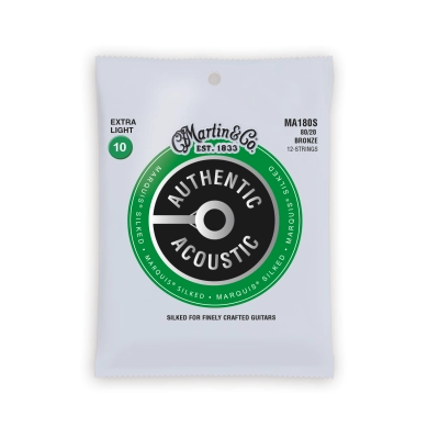 Martin - Authentic Acoustic Marquis 80/20 Bronze - 10-27 & 10-47 Silked Extra Light 12-String