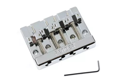 Fender - HiMass 4-string Bass Bridge Assembly with Brass Saddles - Chrome