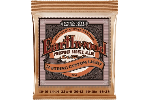 Cordes Ernie Ball Earthwood Custom Medium Phosphor Bronze pour guitare acoustique 12 cordes - 10-48