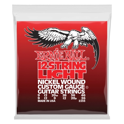 Cordes de guitare électrique 12 cordes filées en nickel Ernie Ball - Light .009-.046