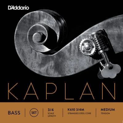 D'Addario Orchestral - K610 3/4M - Jeu de cordes de basse Kaplan, diapason 3/4, tension moyenne