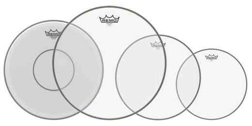 Remo - Clear Emperor Pro Pack (10, 12, 16) avec 14 Powerstroke 77 revêtus