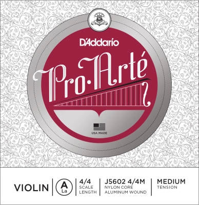 D'Addario Orchestral - J5602 4/4M - Pro-Arte Corde de La simple pour violon, diapason 4/4, tension moyenne