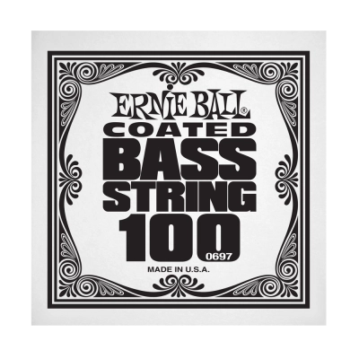 Corde simple pour basse électrique Ernie Ball .100, filée nickel, avec revêtement