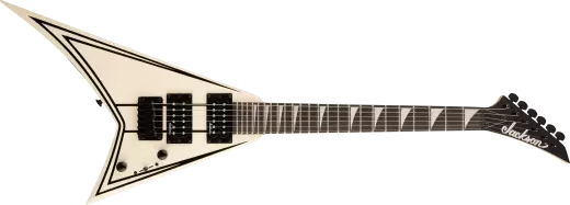 Guitares Jackson - Série JS RR Minion JS1XM, touche amarante - Blanc neige avec rayures noires
