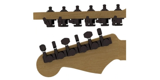 Hipshot - Tuner Upgrade Kit for 6 Inline Headstocks - Black