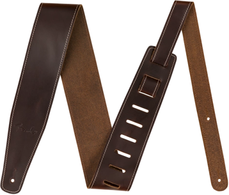 Sangle de guitare Fender en cuir souple de 6,35 cm (2-1/2 pouces) - Marron
