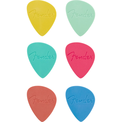 Fender - Médiators décalés (lot de 6) - 0,83 Multicolores