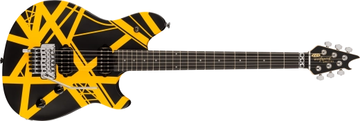 EVH - Wolfgang Special Striped Series, touche en ébène - Noir et jaune
