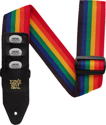 Sangle porte-médiators Ernie Ball - 2 médiators - Arc-en-ciel