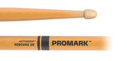 Baguettes de batterie Promark Rebound ActiveGrip en hickory transparent - 2B