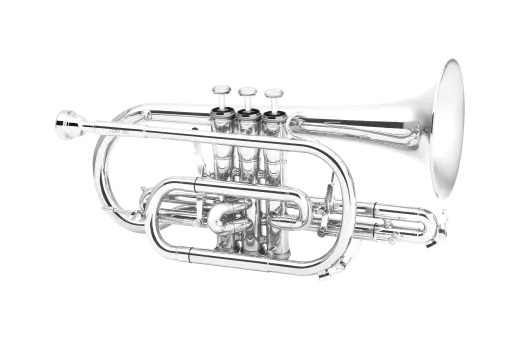 Jupiter - JCR1100SQ Cornet intermédiaire en si bémol avec pavillon en laiton jaune - Plaqué argent