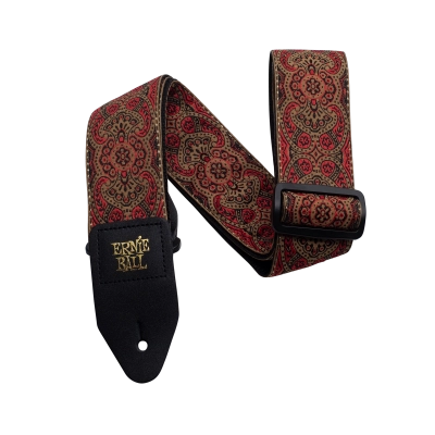 Bretelle Ernie Ball - Jacquard à motif cachemire cramoisi