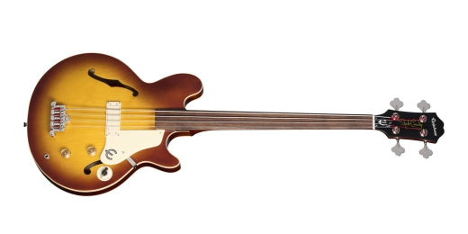 Epiphone - Basse fretless Jack Casady avec housse - Tan royal vieilli