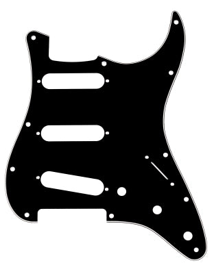 Fender - 11-Hole Modern-Style Stratocaster S/S/S Pickguard 3-Ply - Black/White/Black
