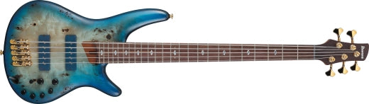 Ibanez - SR Prestige 5-String Electric Bass - Ghost Fleet Blue Burst
