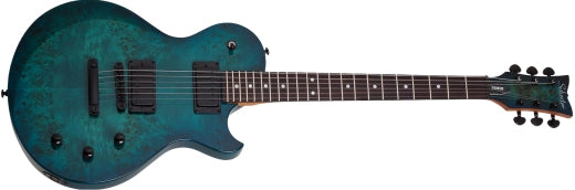 Schecter - Guitare électrique standard Solo-II - Ocean Blue Burst Burl
