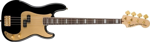 Squier - Precision Bass 40e anniversaire, édition Gold, touche en laurier - Noir