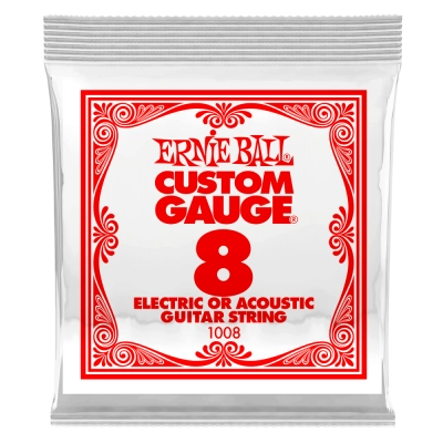 Ernie Ball - Corde simple en acier pour guitare électrique ou acoustique - .008