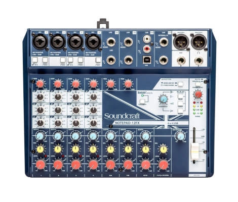 Soundcraft - Notepad-12FX Console de mixage analogique compacte avec E/S USB et effets Lexicon