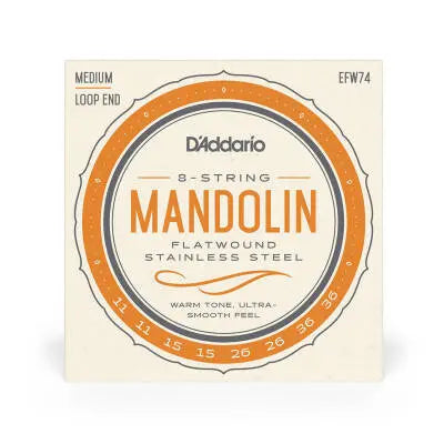 DAddario - Cordes plates en acier inoxydable pour mandoline 8 cordes EFW74 (11-36)