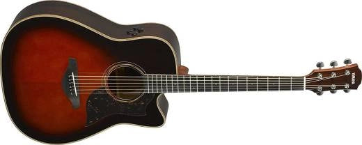 Yamaha - A3R Dreadnought tout en épicéa massif/palissandre pan coupé - Tobacco Brown Sunburst