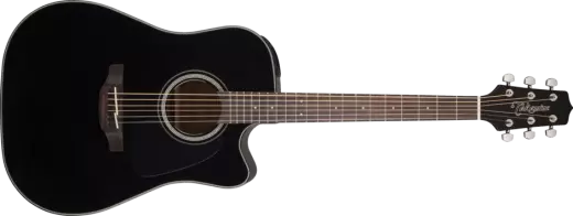 Takamine - Guitare acoustique/électrique Dreadnought à pan coupé - Noir brillant