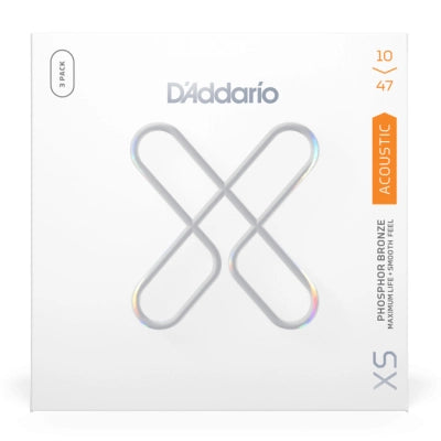 DAddario - Cordes pour guitare acoustique Extra Light Coated - 10-47 (lot de 3)