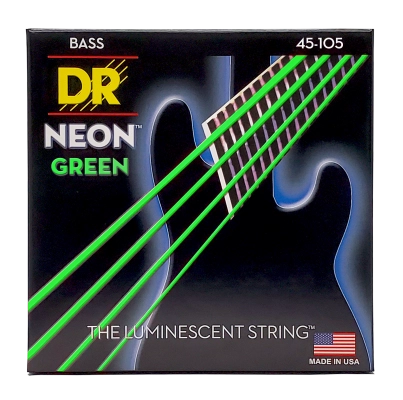 DR Strings - Cordes de basse vert fluo - 45-105