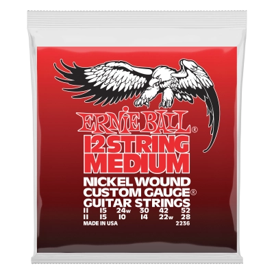 Cordes de guitare électrique filées nickel Ernie Ball Medium 12 cordes 11-52