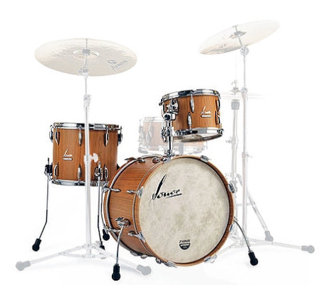 Sonor - Kit de fûts 3 pièces Vintage Series (20, 12, 14) avec support de grosse caisse - Teck semi-brillant