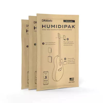 DAddario - Sachets de conditionnement et d'humidification bidirectionnels (paquet de 3)