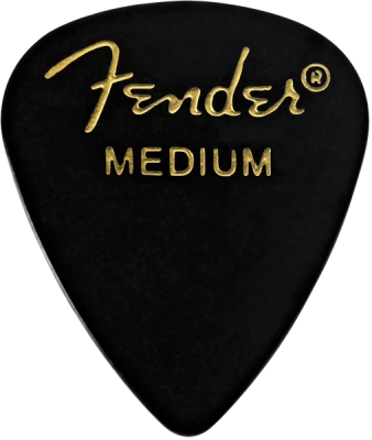 Fender - Médiators de guitare classiques en celluloïd, noirs, forme 351 - Moyenne (paquet de 144)