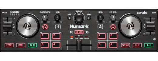 Numark - Contrôleur DJ de poche tactile DJ2GO2 avec molettes tactiles capacitives