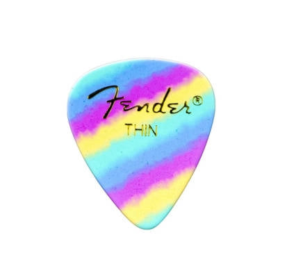 Fender - Médiators Fender 351 Shape Graphic (lot de 12) - Arc-en-ciel - Fins