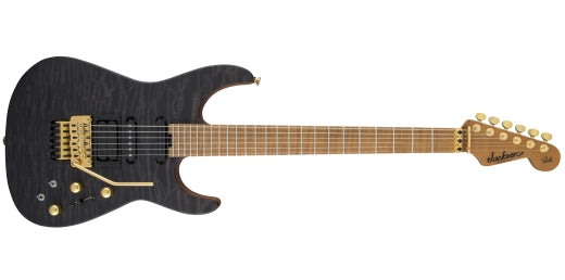Jackson Guitars - Signature Phil Collen PC1, finition satinée, touche en érable flammé caramélisé - Noir transparent satiné avec étui