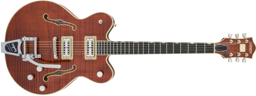 Gretsch Guitars - G6609TFM Players Edition Broadkaster Double Cutaway with Bigsby, USA FullTron Pickups, Tiger Flame Maple - Bourbon Stain
