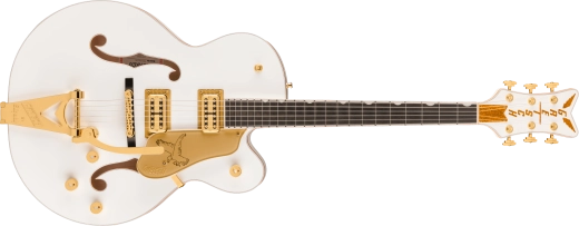 Guitares Gretsch - Falcon Hollow Body avec Bigsby à cordes traversantes et accastillage doré, touche en ébène - Blanc
