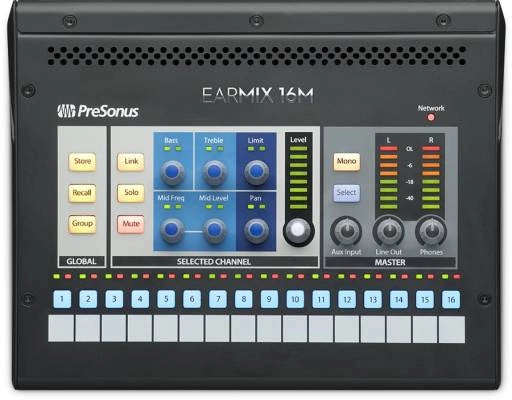 PreSonus - EarMix 16M 16x2 Console de mixage de monitoring personnelle en réseau AVB