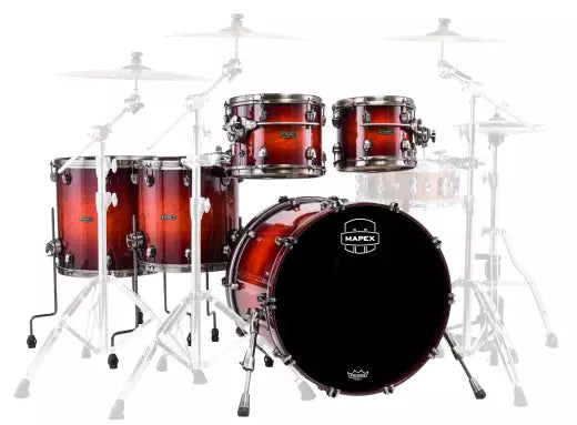 Mapex - 35th Anniversary Ltd Edition Saturn Evolution 5-Piece Shell Pack (22,10,12,14,16) - Maple Burl Blaze
